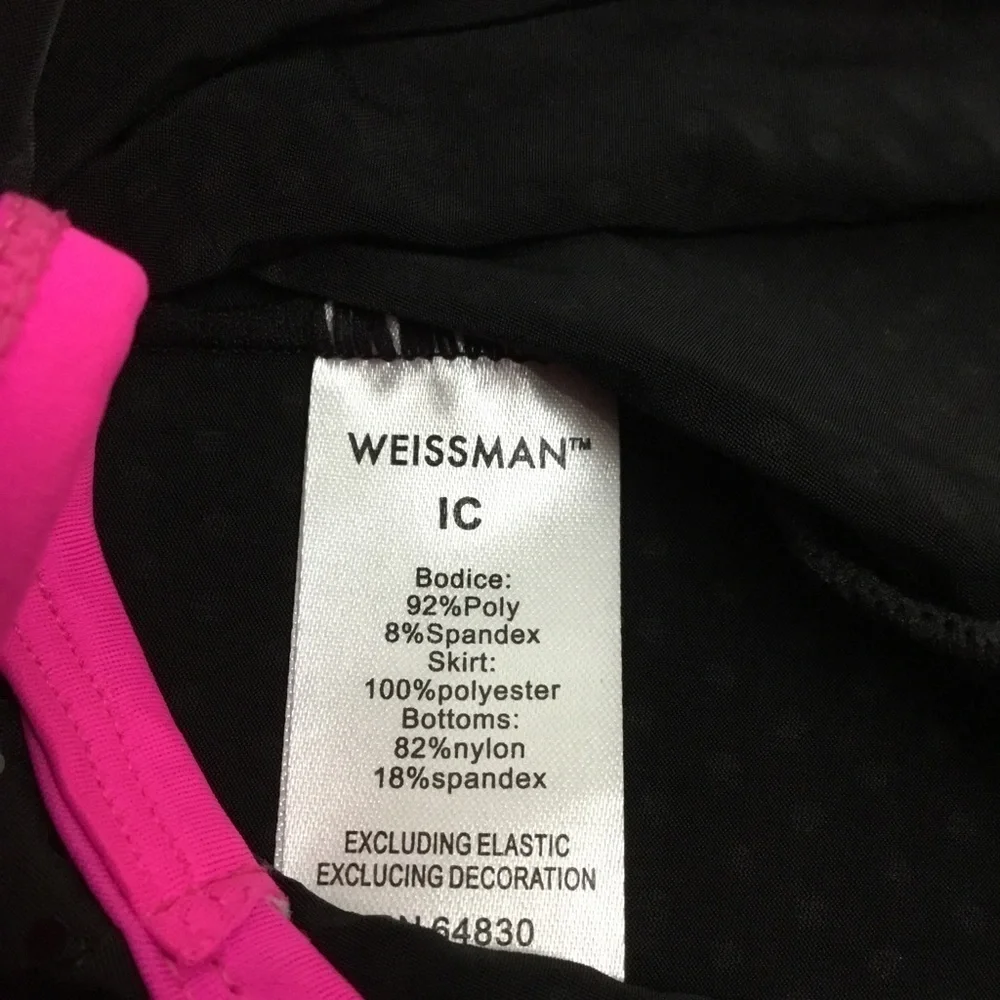 WEISSMAN Size IC (7/8 ) Black/Pink Lace Dance Costume!